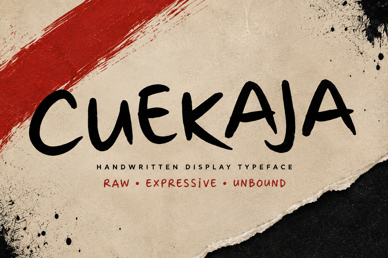 Cuekaja font specimen - handwritten typeface