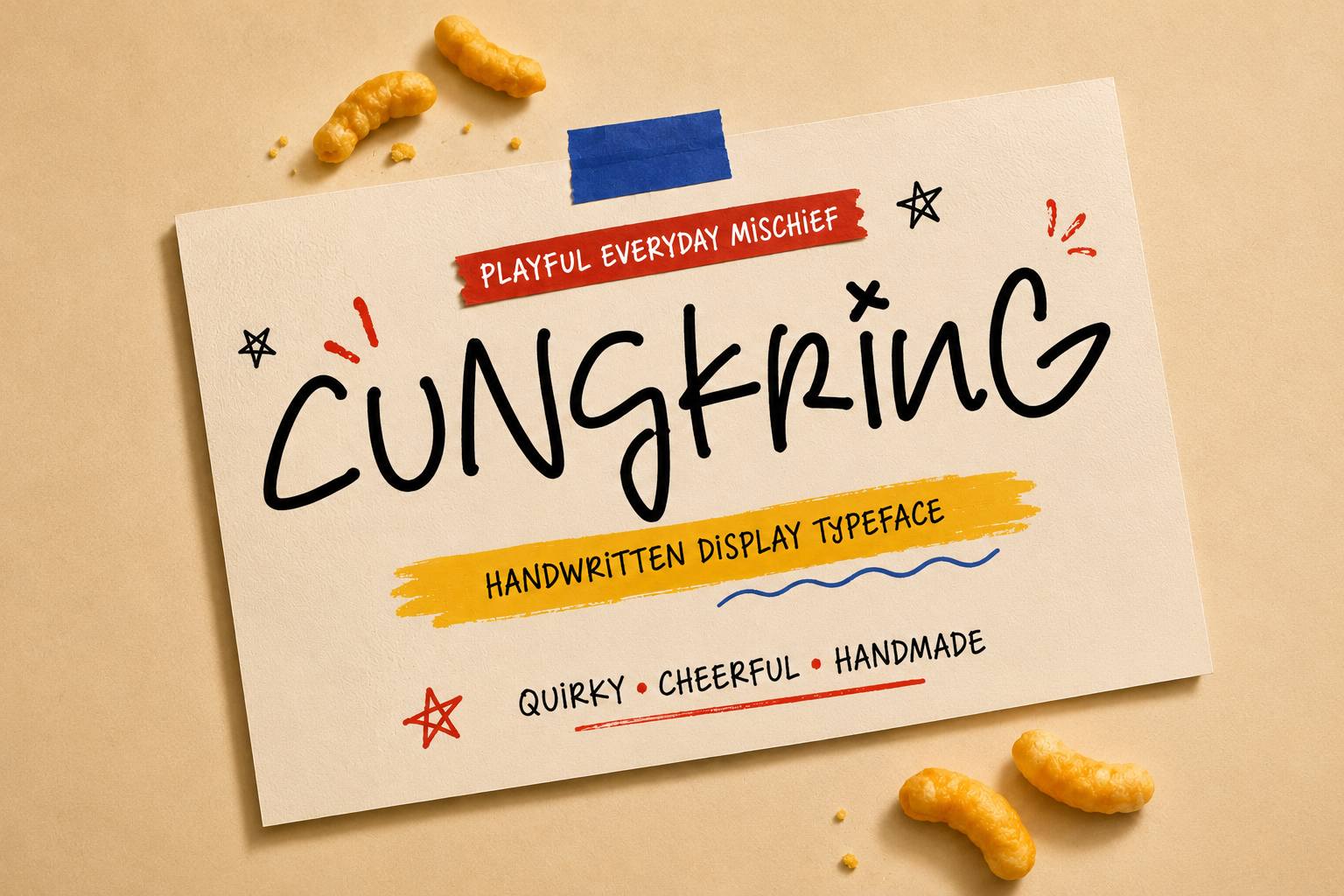 Cungkring font specimen - handwritten typeface