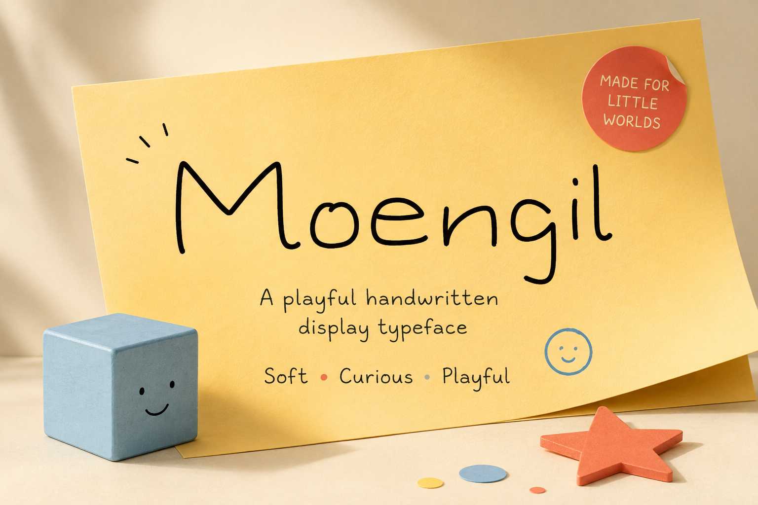 Moengil font specimen - handwritten typeface